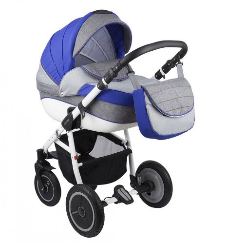 Adamex Детская коляска "Neonex" 3 в 1 / цвет серый+светло-серый+синий