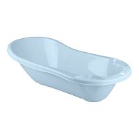 Пластишка детская ванна с клапаном для слива воды / цвет светло-голубой					