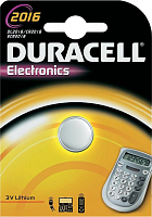 Батарейка литиевая DURACELL DL2016 3V /  блистер 1 шт					