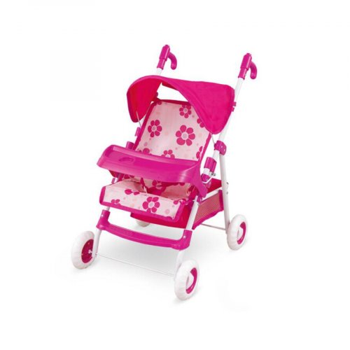 Fei Li Toys Кукольная коляска - трость с регулируемой ручкой, цвет / розовый