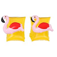 На волне Нарукавники детские надувные для плавания Фламинго / цвет желтый, розовый					