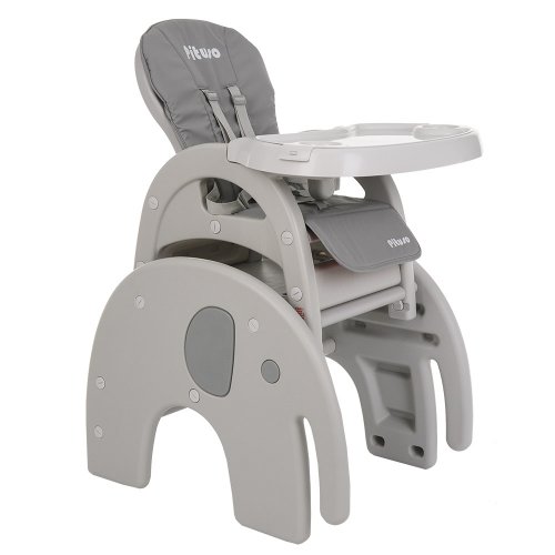 Pituso стульчик-трансформер для кормления 3 в 1 elephant / цвет grey/серый