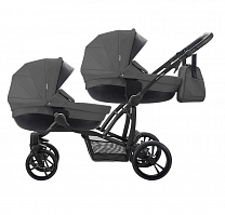 Bebetto 42 Детская коляска для двойни 2 в 1 Сomfort / цвет 04 серый / рама черная					
