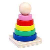 Лесная мастерская Детская деревянная пирамидка Яркость / разноцветная					