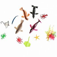 Играем Вместе Фигурки пластизоль "Подводный мир" (11 животных + 4 водоросли)
