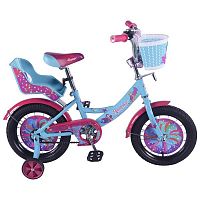 Детский велосипед "Фееринки" 14", цвет / голубой-фиолетовый					