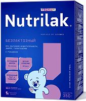 Nutrilak Смесь специализированная сухая Premium Безлактозный, с рождения, 350 г					