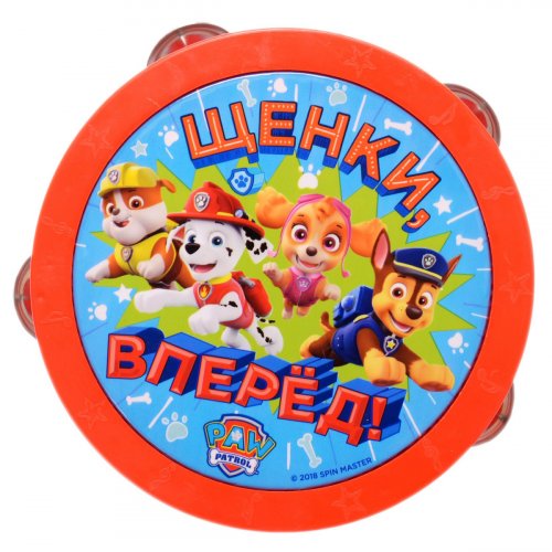 игрушка Spin master игрушечный бубен paw patrol / цвет красный, голубой