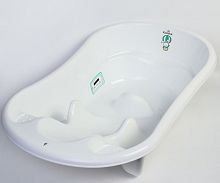 Kidwick Ванночка для купания Лайнер с термометром / белый/бирюзовый					