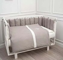 Lappetti Комплект для прямоугольной кроватки "Organic baby cotton", 6 предметов / цвет бежевый					