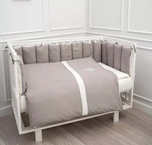 Lappetti Комплект для прямоугольной кроватки "Organic baby cotton", 6 предметов / цвет бежевый