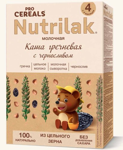 Nutrilak Premium Procereals Каша молочная гречневая с черносливом, с 4 месяцев, 200 г