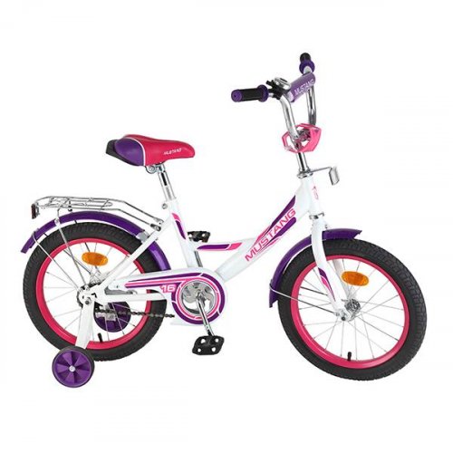 Велосипед детский Mustang 20" A-ТИП звонок багажник / фиолетовый + белый