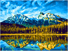Lori Набор для творчества Раскраска по номерам Залив в горах / цвет голубой, желтый					