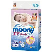 Подгузники Moony детские одноразовые, 0-5 кг / 90 шт					
