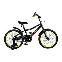 Детский велосипед City-Ride Spark , рама сталь , диск 18 сталь  страховочные колеса, цвет черный					