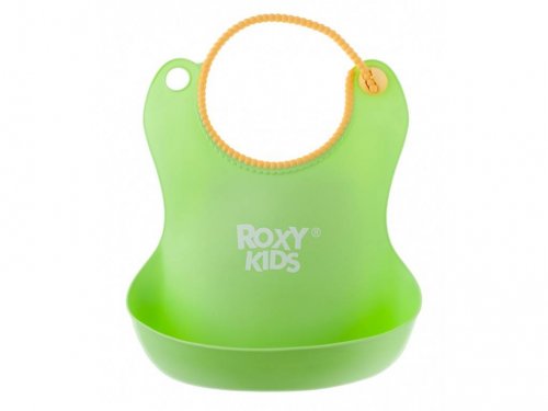 Roxy Kids Нагрудник  мягкий с кармашком и застежкой зеленый