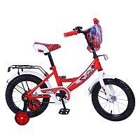 Велосипед детский 14" Lady Bug A-ТИП / звонок / страховочные колеса / красный + белый					