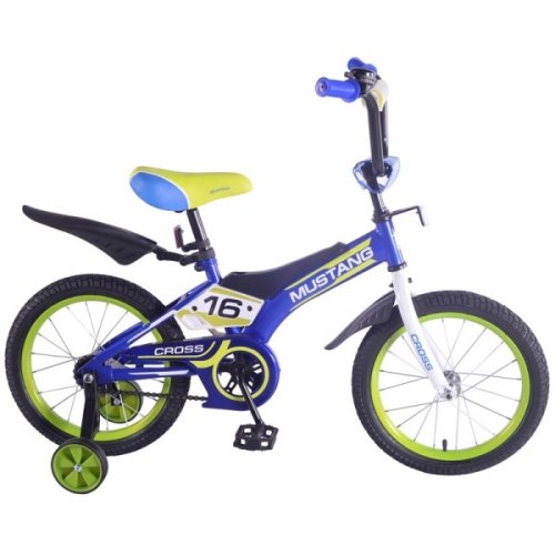 Mustang 239477 Велосипед детский 16" / цвет сине-салатовый