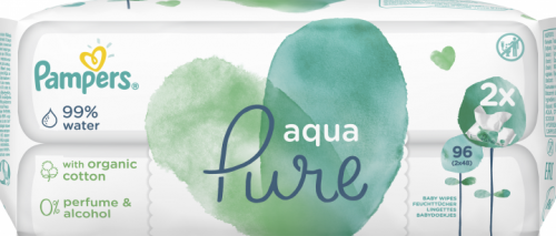 Pampers Детские влажные салфетки Aqua Pure, 96 штук (2x48)