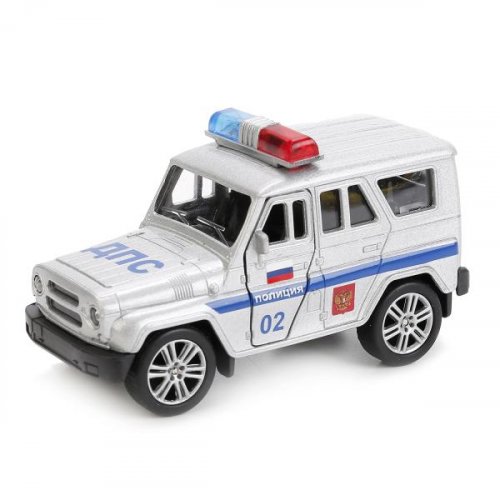 "Технопарк" Машинка металлическая, инерционная Uaz Hunter полиция, 11,5 см