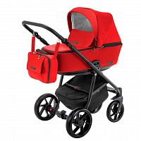 Bebe-mobile Детская коляска 100% Кожа Gusto 2 в 1 / Артикул: GU107 / Красный					