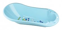 Ванна детская с клапаном для слива воды и аппликацией / голубой