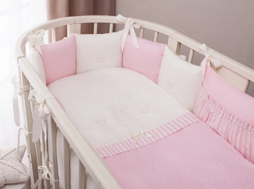 Комплект постельного белья для круглой и овальной кровати Неженка Oval  PERINA / розовый