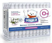 Умка Палочки ватные с ограничителем, 60 штук					