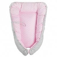 Фан Экотекс Матрасик-гнёздышко для новорожденного со съёмным чехлом/цвет розовый