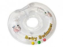 Круг на шею для купания Baby Swimmer BS12Е-B, прозрачный (полноцвет + внутри погремушка), (6-36 кг)