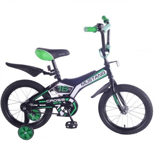 Mustang 283780 Велосипед детский 16" / цвет зелено-черный