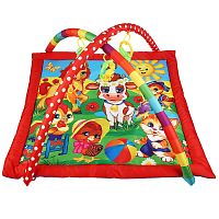 Умка Детский игровой коврик Любимые друзья с погремушками на подвеске / цвет красный					