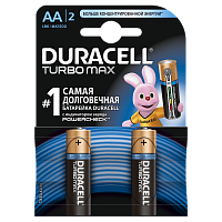 Батарейки алкалиновые DURACELL TurboMax AA 1.5V LR6 / блистер 2 шт					