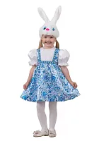 Батик Карнавальный костюм для девочек Зайка Симка / рост 116 см, от 6 лет / цвет голубой					