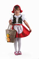 Батик Карнавальный костюм для девочек Красная шапочка / рост 104 см, от 4 лет / цвет белый, красный					