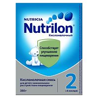 Nutrilon Молочная смесь "Кисломолочный 2" с бифидобактериями, с 6 месяцев, 350г.					