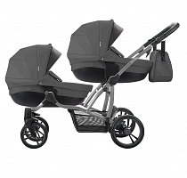 Bebetto 42 Детская коляска для двойни 2 в 1 Сomfort / цвет 04 серый / рама  графит