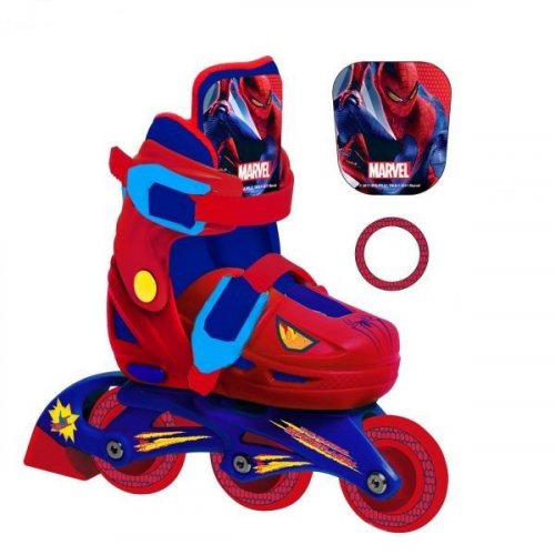 Ролики раздвижные, пластиковая рама, колеса PVC 64*24, дизайн Спайдермен Marvel, разм. 30-33