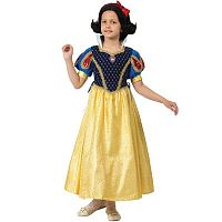 Батик Карнавальный костюм  "Принцесса Белоснежка" (платье, парик,  брошь, обруч с бантом) 7-8 лет