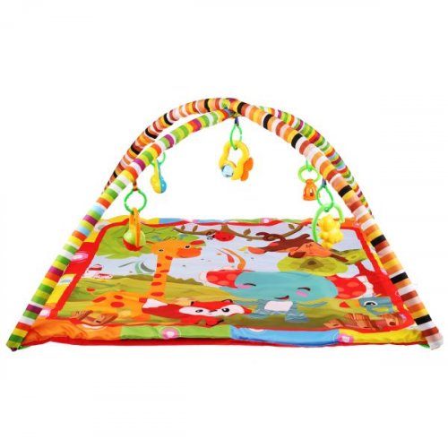 УМка Детский игровой коврик "Забавный лисенок" с игрушками на подвеске