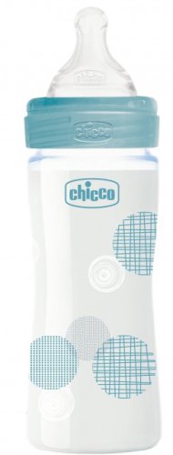 Chicco Бутылочка Well-Being Boy, с силиконовой соской, 0+, 240 мл