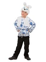 Батик Карнавальный костюм для мальчиков Зайчонок Ванятка / рост 116 см, от 6 лет / цвет синий, белый					