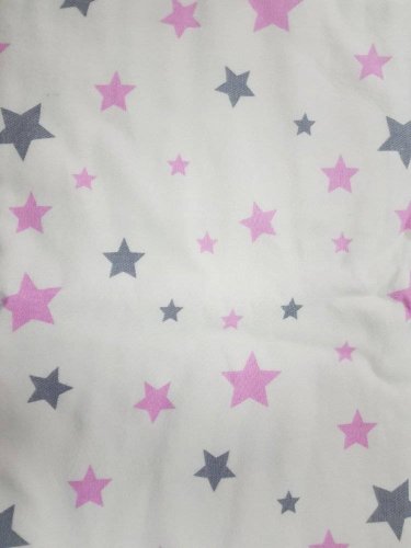 Fun ecotex  Одеяло байковое "Звездочки" /размер 98х118 см./цвет серый/розовый