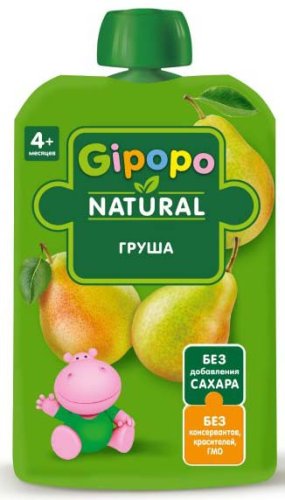 Gipopo Пюре Груша, с 4 месяцев, 90 г