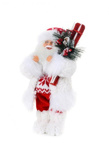 Maxitoys "Дед Мороз в Свитере со Снежинкой и Лыжами", 45 см